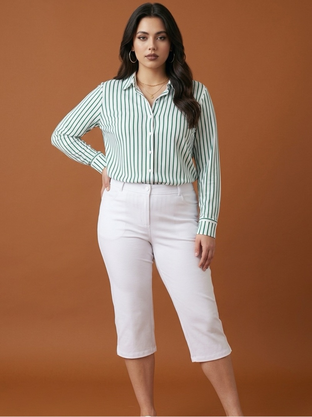 NWOt Sports Savvy Plus Size Petite White French Terry Capri PullOn Pants.- 4XP